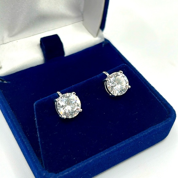 Mark Wasserman Samara 925 Silver CZ Earrings 9mm Size - Picture 6 of 9